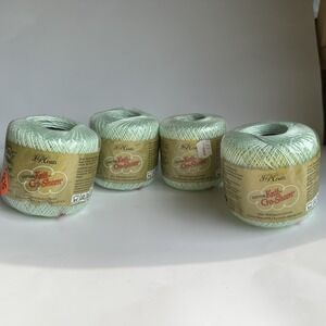 J & P Coats Knit-Cro-Sheen Mercerized Cotton Mint Green #28 Lot Of 4
